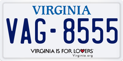 VA license plate VAG8555
