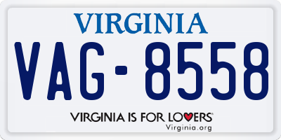 VA license plate VAG8558