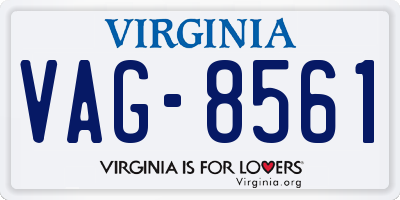 VA license plate VAG8561