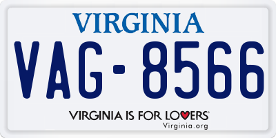 VA license plate VAG8566