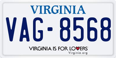 VA license plate VAG8568