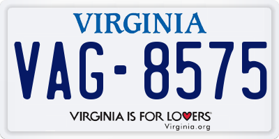 VA license plate VAG8575