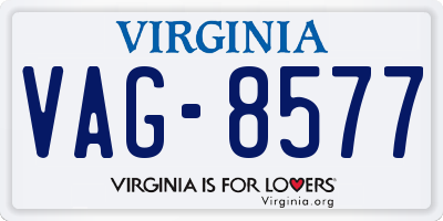 VA license plate VAG8577