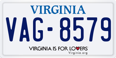 VA license plate VAG8579
