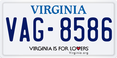 VA license plate VAG8586