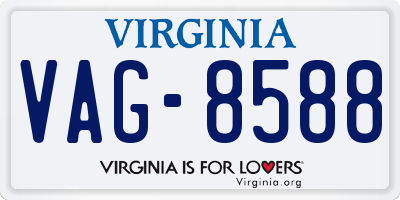 VA license plate VAG8588