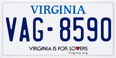 VA license plate VAG8590