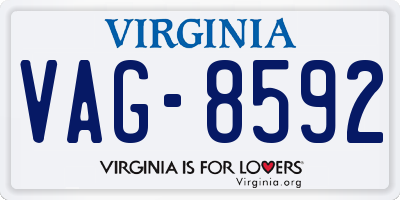 VA license plate VAG8592