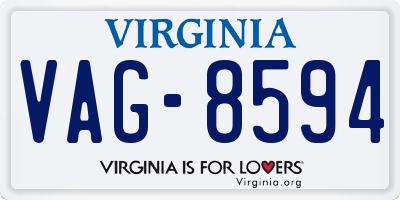 VA license plate VAG8594