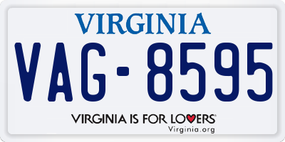 VA license plate VAG8595