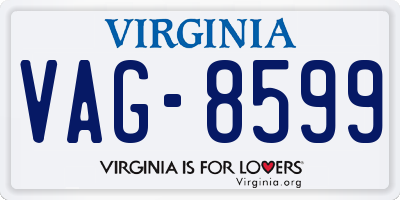 VA license plate VAG8599