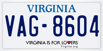 VA license plate VAG8604