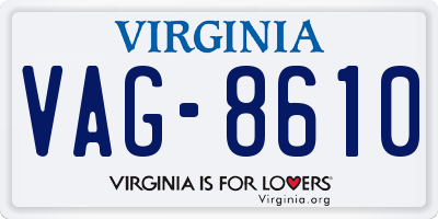 VA license plate VAG8610