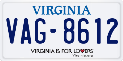 VA license plate VAG8612