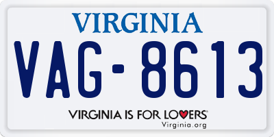 VA license plate VAG8613