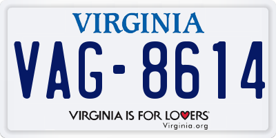 VA license plate VAG8614