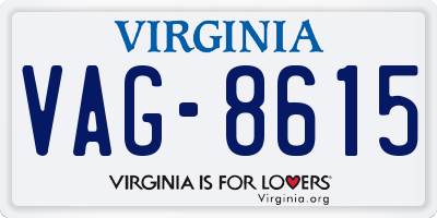 VA license plate VAG8615