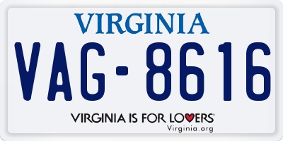 VA license plate VAG8616