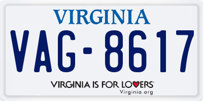 VA license plate VAG8617