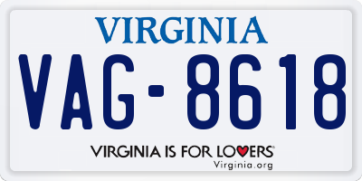 VA license plate VAG8618