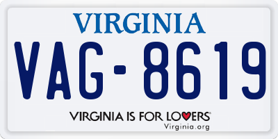 VA license plate VAG8619