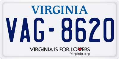 VA license plate VAG8620