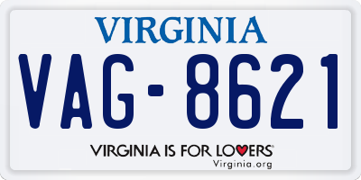 VA license plate VAG8621