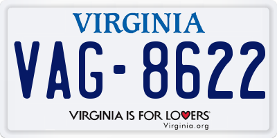 VA license plate VAG8622