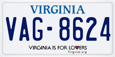 VA license plate VAG8624