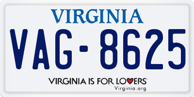 VA license plate VAG8625
