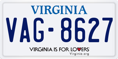 VA license plate VAG8627