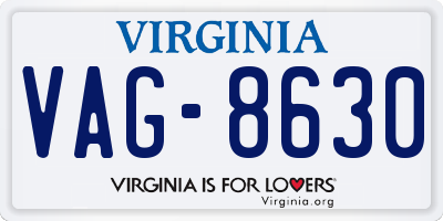 VA license plate VAG8630