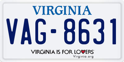 VA license plate VAG8631