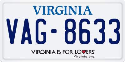 VA license plate VAG8633