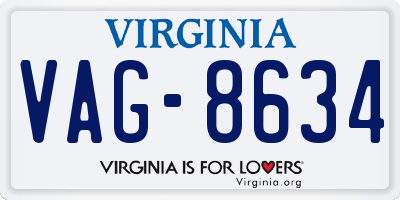 VA license plate VAG8634
