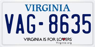 VA license plate VAG8635