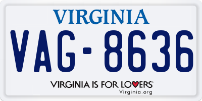 VA license plate VAG8636
