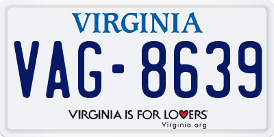 VA license plate VAG8639