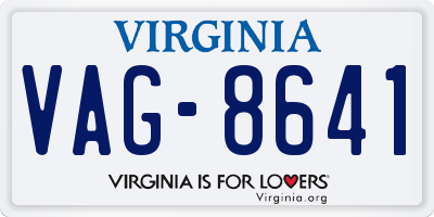 VA license plate VAG8641