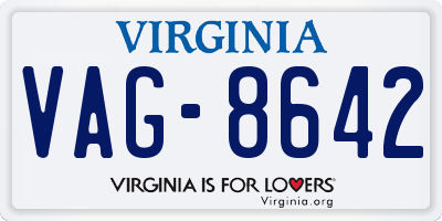 VA license plate VAG8642