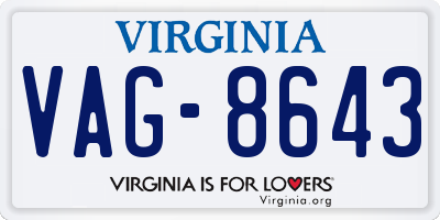 VA license plate VAG8643