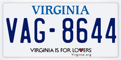VA license plate VAG8644