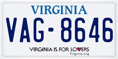 VA license plate VAG8646