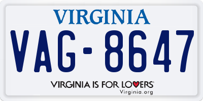 VA license plate VAG8647