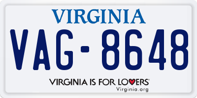 VA license plate VAG8648