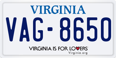 VA license plate VAG8650