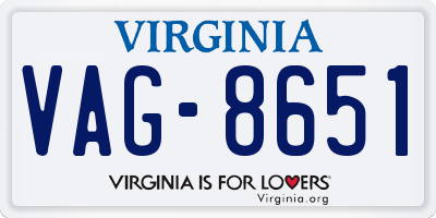 VA license plate VAG8651