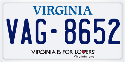 VA license plate VAG8652
