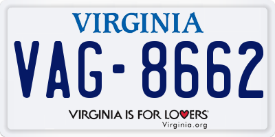 VA license plate VAG8662