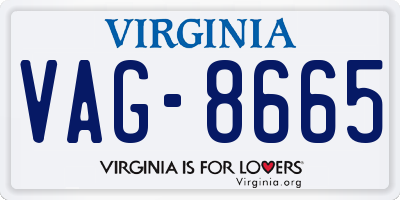 VA license plate VAG8665